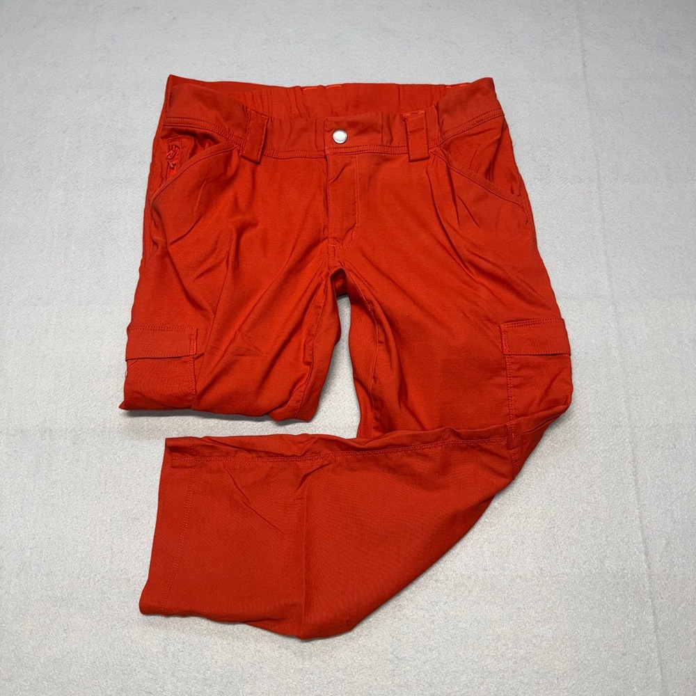 Duluth Trading Women 8 Orange Dry on the Fly Cargo Pants Hiking Outdoor Stretch
